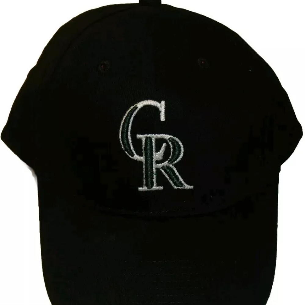 Colorado Rockies Vintage Green White logo 90s Mens Strapback hat New Mlb
